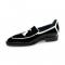 Duca Di Matiste "Fano" Black Genuine Italian Patent Leather Tassel Loafer Shoes.